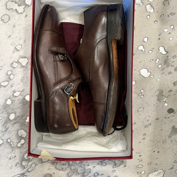 Mens Salvatore Ferragamo brown double monk strap size 9 - Picture 3 of 8